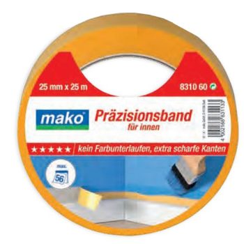 Banda Precision, interior 25mm x 25m, galbena